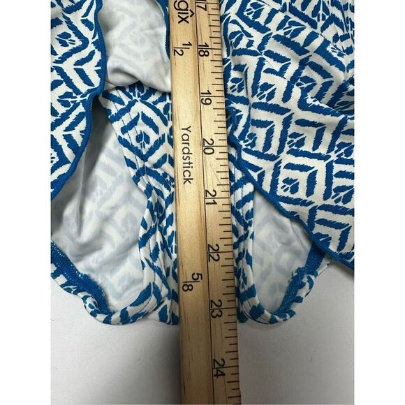 Emerald Bay Perfect Fit Geometric Pattern Women’s Swimsuit Size 20W Blue White - Picture 8 of 10